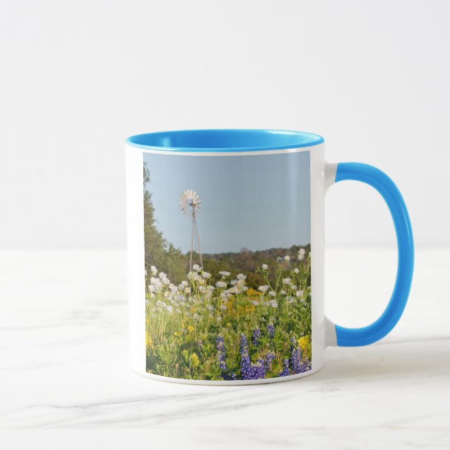 Mug Fleurs sauvages et moulin à vent dans Texas Hill C (Droite)