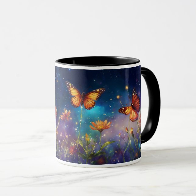 Mug Fleurs sauvages galactiques et papillon : Univers  (Devant droit)