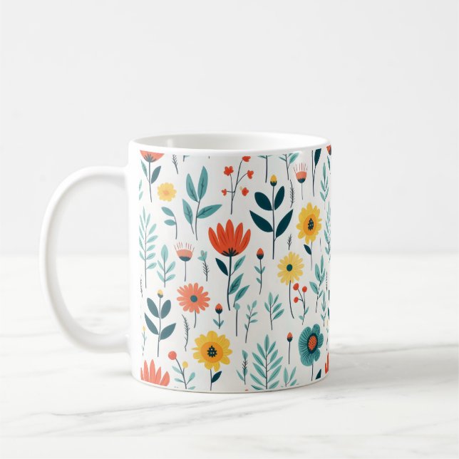 Mug Fleurs sauvages Motif coloré (Gauche)