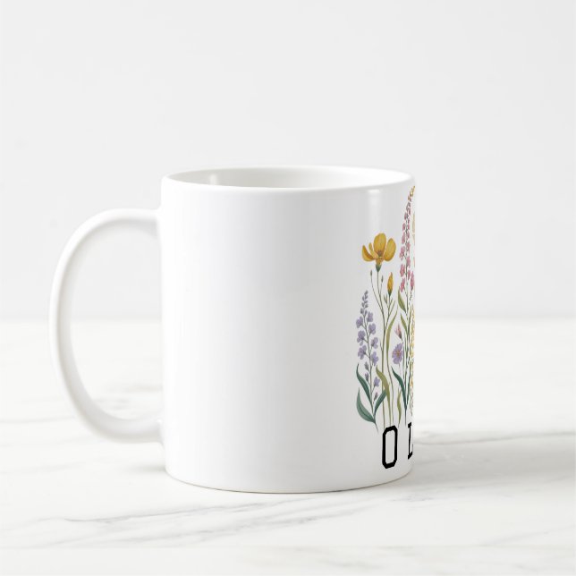 Mug Fleurs sauvages simples, élégantes, mignonnes et f (Gauche)
