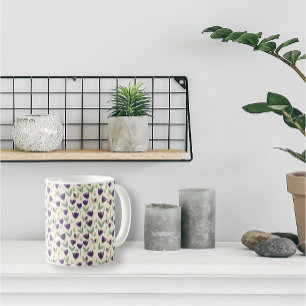 Mug Fleurs scandinaves simples et Motif d'oiseaux