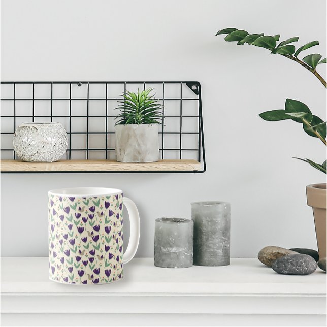 Mug Fleurs scandinaves simples et Motif d'oiseaux (Créateur téléchargé)