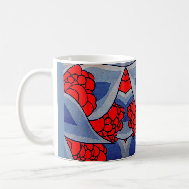 Mug fleurs stylisées et imprimés feuille (Gauche)
