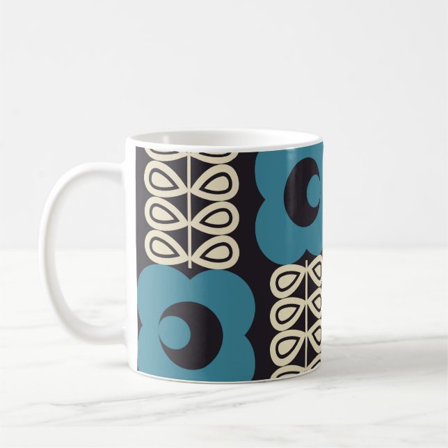Mug Fleurs stylisées : Vintage moderne géométrique. (Gauche)
