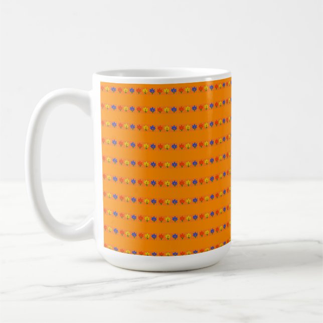 Mug Fleurs sur orange  (Gauche)