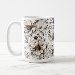 Mug Fleurs tachées de café - Les accros du café