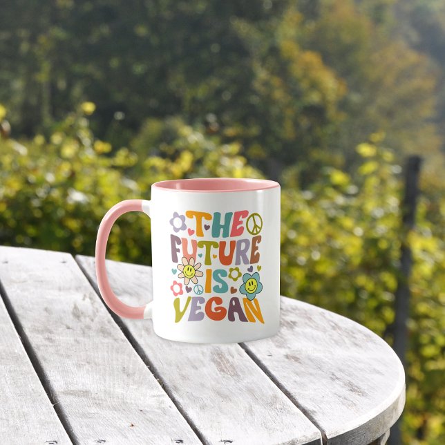 Mug Fleurs tendance Retro Vegan (Créateur téléchargé)