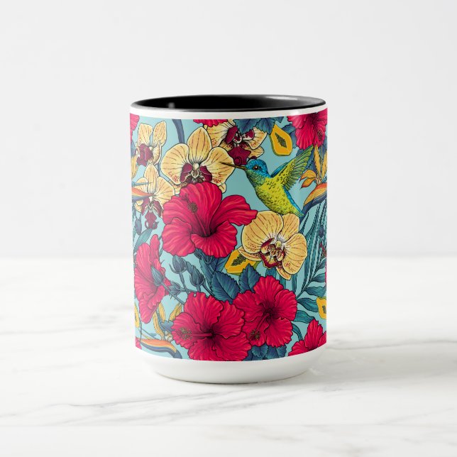 Mug Fleurs tropicales et colibri - Botanica d'été (Centre)