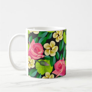 Mug Fleurs Tropicales Et Motif Feuille