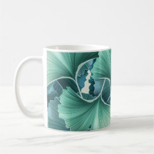 Mug Fleurs tropicales, feuilles, arrière-plan sans cou
