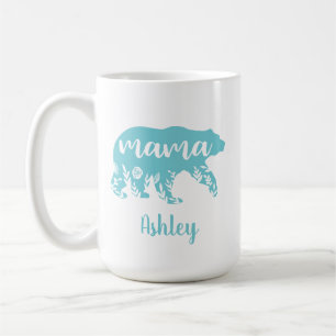 Mug Fleurs turquoise de l'ours de maman