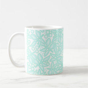 Mug Fleurs vert clair en dentelle florale transparente