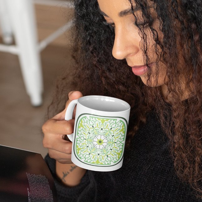 Mug Fleurs vertes en Mémerisation (Créateur téléchargé)