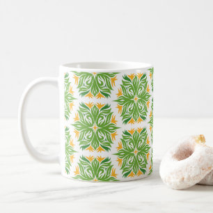 Mug Fleurs Vertes, Motif De Fleurs, Modèle Floral