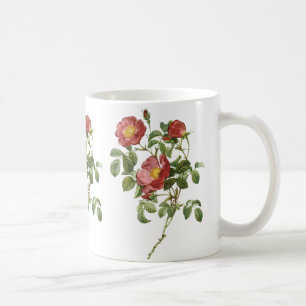 Mug Fleurs vintages Rose florale rouge de l'amour par 