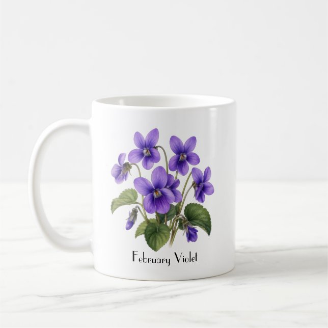 Mug Fleurs Violettes de Février (Gauche)