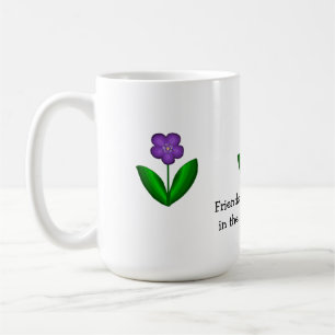 Mug Fleurs violettes de printemps avec message d'amiti