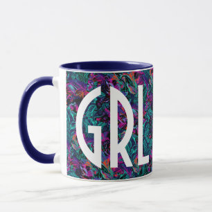 Mug Fleurs violettes - GRL PWR - Girl Power
