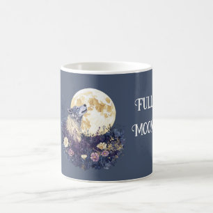 Mug Fleurs Violettes Loup Pleine Lune