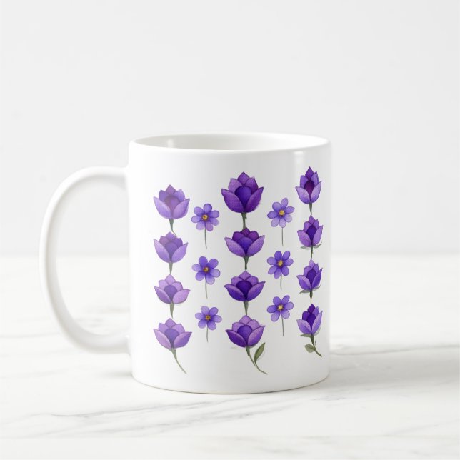 Mug Fleurs Violettes Murmurantes (Gauche)