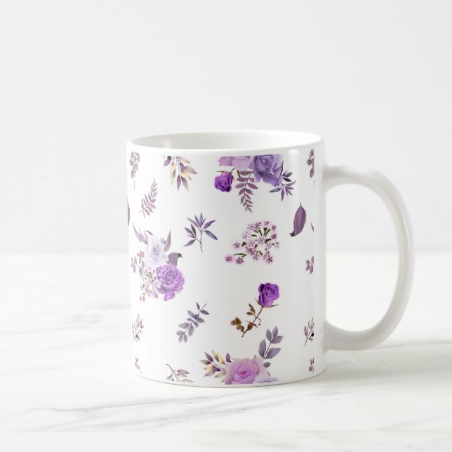 Mug Fleurs violettes sur (Droite)