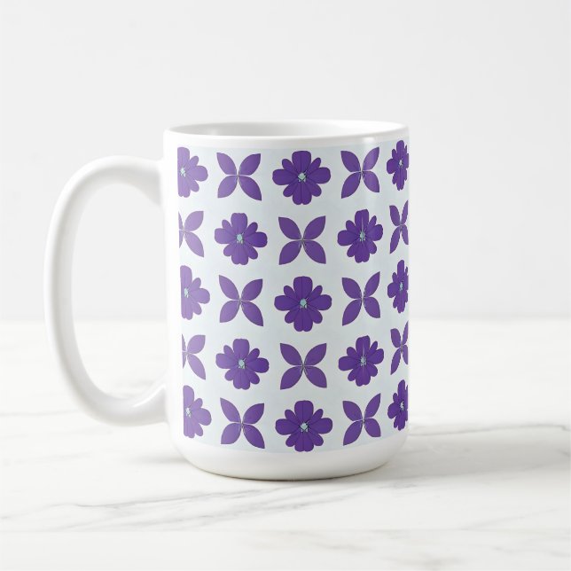 Mug Fleurs violettes sur fond clair (Gauche)