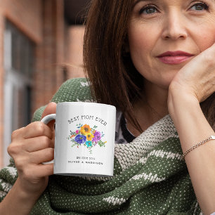 Mug Fleurs vives et audacieuses 'Meilleure maman du mo