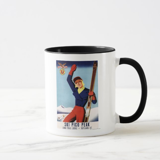 Mug Flexible Flyer Pin-Up Skiing Girl (Droite)