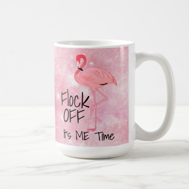 Mug Flock Off Funny Flamant rose rose (Droite)