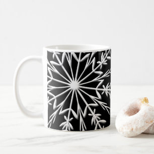Mug Flocon de neige blanc sur Black Happy Holidays