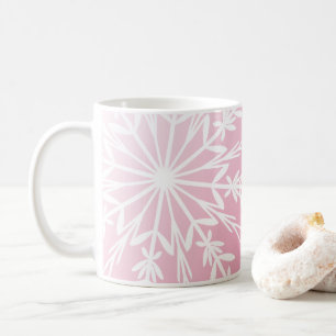 Mug Flocon de neige blanc sur Pink Happy Holidays