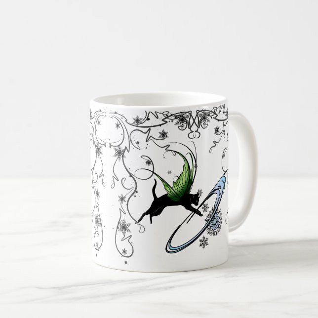 Mug Flocon de neige de chat cosmique (Devant droit)