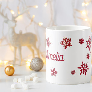 Mug Flocon de neige de Noël personnalisé