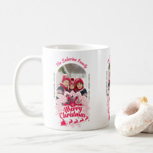 Mug Flocon de neige Mandala rouge & traîneau du Père N