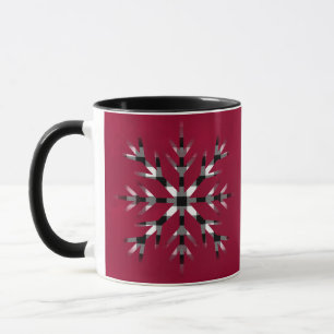Mug Flocon de neige minimaliste noir blanc