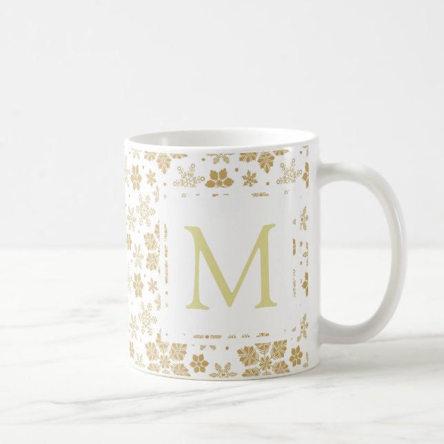 Mug Flocon de neige monogramme (Droite)