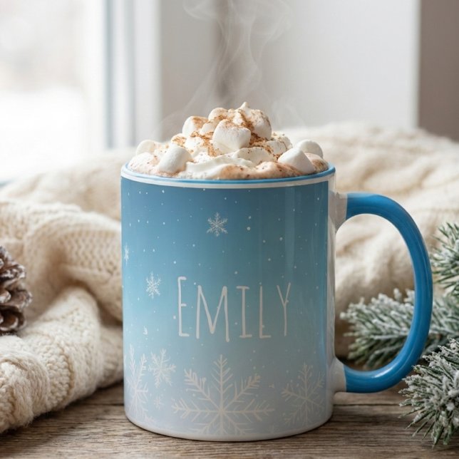 mug flocon de neige nom personnalisé ambiance hive (Créateur téléchargé)