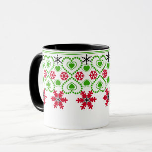 Mug Flocon de neige ornemental de Noël sans couture à 