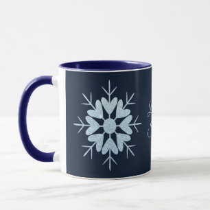 Mug Flocon de Neige Pailleté de Cristal Bleu Glacé Hiv