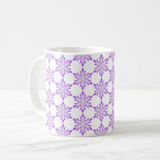 Mug Flocon de neige rouge-violet (Devant gauche)