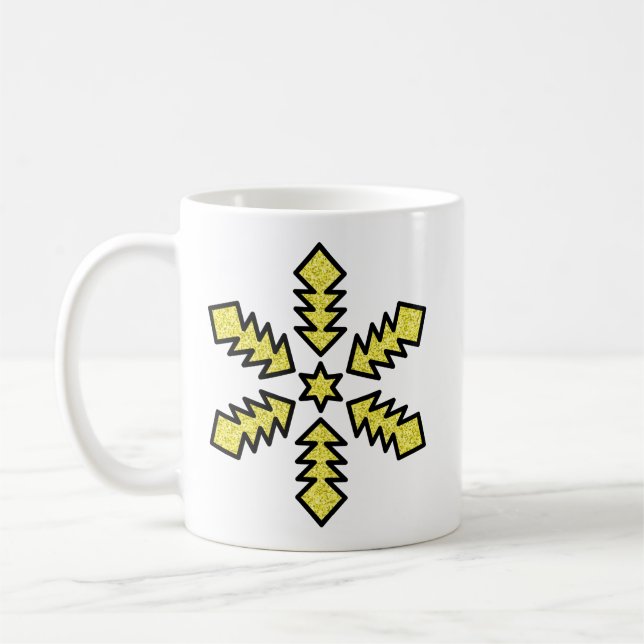 Mug Flocon de neige scintillant - Étoile jaune (Gauche)