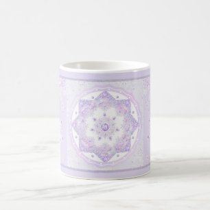 Mug flocon de neige violet clair et coeur étincelant