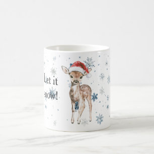 Mug Flocons de neige Laissez-le neiger Cerf Noël Chape
