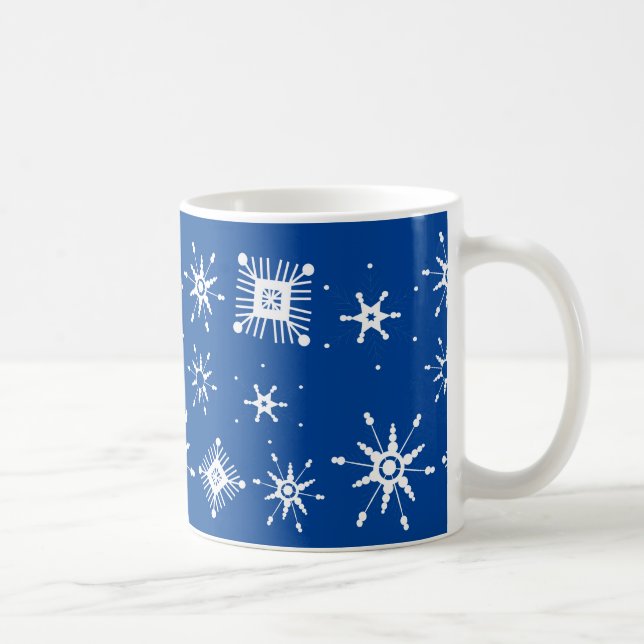 Mug Flocons de neige Mélange Géométrique Bleu (Droite)