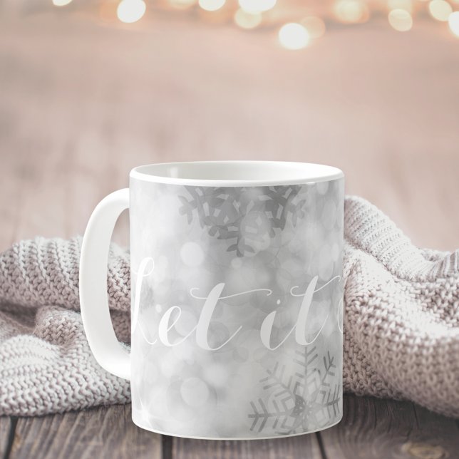 Mug Flocons de neige pailletés argentés Festif (Créateur téléchargé)
