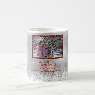 Mug Flocons de neige rouges personnalisés de neige de