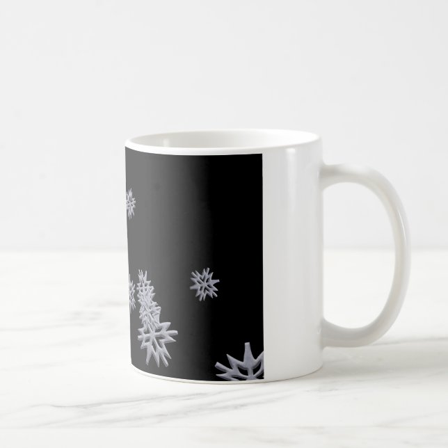 Mug Flocons de neige sur fond noir (Droite)