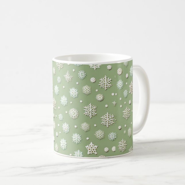 Mug Flocons de neige sur menthe (Devant droit)