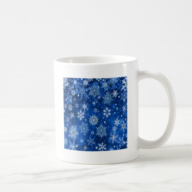 Mug Flocons de Noël Bleus et Argent (Droite)