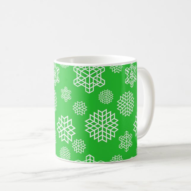 Mug Flocons de Noël sans couture  (Devant droit)